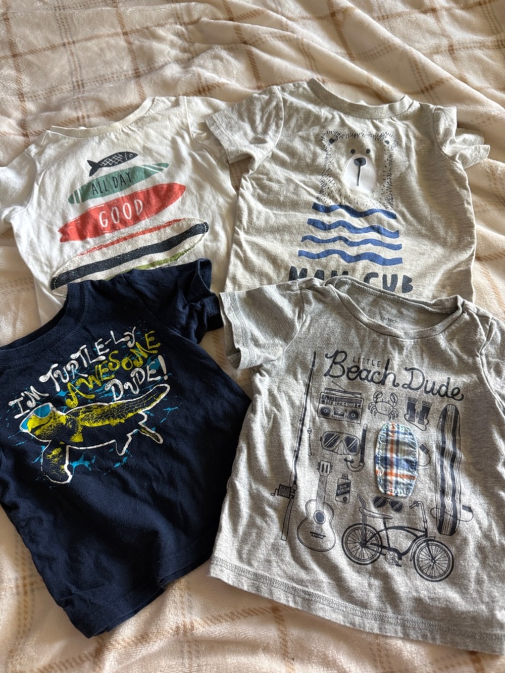 Kids' Short Sleeve Graphic Tee - Gray/Blue/Navy